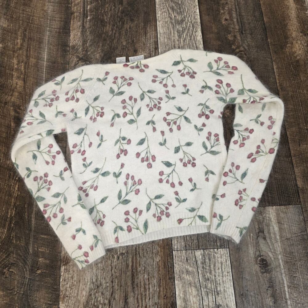 Vintage Moda Int'l Angora Floral Sweater Soft Girl Coquette Cottagecore XS - Picture 3 of 6